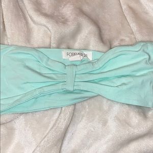 Mint green bow bandeau forever 21